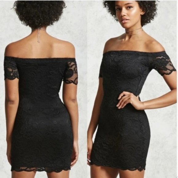 Ambiance Dresses & Skirts - AMBIANCE SHORT SLEEVE OFF THE SHOULDER LACE DRESS